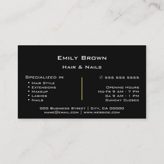 Elegant Classic Simple Black Studio-Logo Sjabloon Visitekaartje (Achterkant)