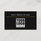 Elegant Classic Simple Black Studio-Logo Sjabloon Visitekaartje (Voorkant)