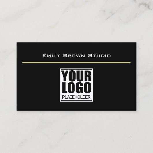 Elegant Classic Simple Black Studio-Logo Sjabloon Visitekaartje (Voorkant)