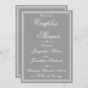Elegant Classic Simple Personalized Couples Shower Kaart
