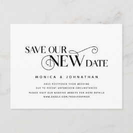Elegant Classic, sla onze nieuwe datum op, uitstel Briefkaart