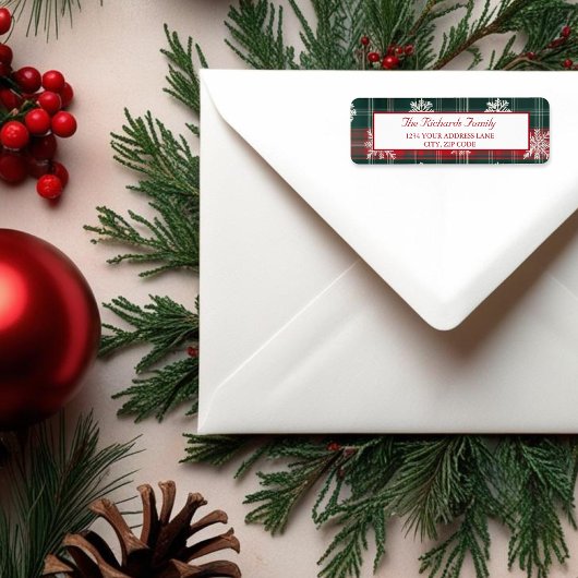 Elegant Classic Snowflakes Vakantie winterretour Etiket