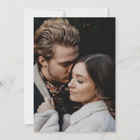 Elegant Classic Sophisticated Photo Wedding Kaart (Achterkant)