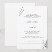 Elegant Classic Spring Lily uit Valley Gold Weddin Kaart (Voorkant / Achterkant)