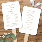 Elegant Classic Tarwe Trouwceremonie Programma Handwaaier