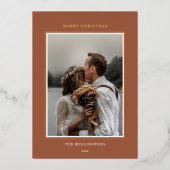 Elegant Classic Terracotta Lijst kerstmis Folie Feestdagenkaart (Voorkant)