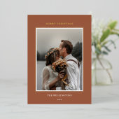 Elegant Classic Terracotta Lijst kerstmis Folie Feestdagenkaart (Staand Voorkant)