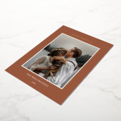 Elegant Classic Terracotta Lijst kerstmis Folie Feestdagenkaart (Gedraaid)