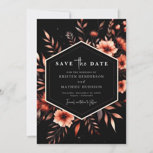 Elegant Classic Terracotta Wedding Save The Date (Voorkant)