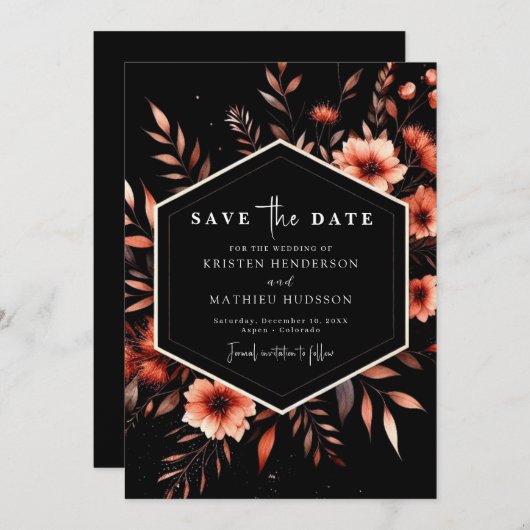 Elegant Classic Terracotta Wedding Save The Date (Voorkant / Achterkant)