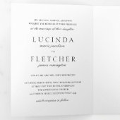 Elegant Classic Traditional Formal Photo Wedding Drieluik Uitnodiging (Binnenzijde eerst)