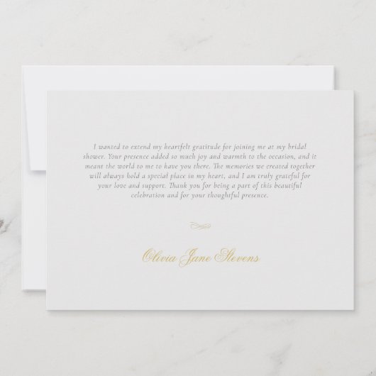 Elegant Classic Triple Lijst Ivory Vrijgezellenfee Bedankkaart (Achterkant)