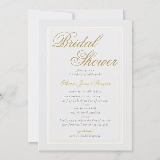 Elegant Classic Triple Lijst Ivory Vrijgezellenfee Kaart (Voorkant)