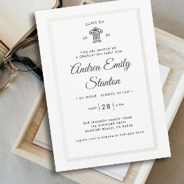 Elegant Classic Triple Lijst Law School Afstuderen Kaart