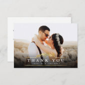 Elegant Classic Typography Foto Weddenschap Bedank Bedankkaart (Voorkant / Achterkant)