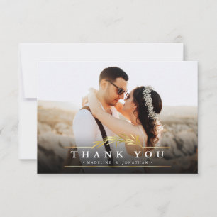 Elegant Classic Typography Foto Weddenschap Bedank Bedankkaart