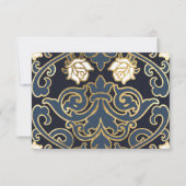 Elegant Classic Victoriaans Wedding RSVP Kaart (Achterkant)