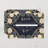 Elegant Classic Victoriaans Wedding RSVP Kaart (Voorkant / Achterkant)