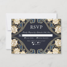 Elegant Classic Victoriaans Wedding RSVP Kaart
