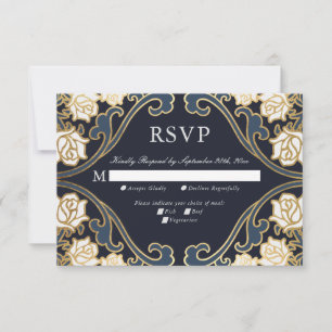 Elegant Classic Victoriaans Wedding RSVP Kaart
