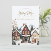 Elegant Classic Village Kerstfeest Kaart (Staand voorkant)