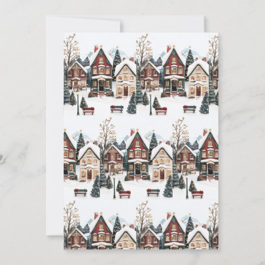 Elegant Classic Village Kerstfeest Kaart (Achterkant)