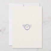 Elegant Classic Vintage Blue Monogram Wedding  Kaart (Achterkant)