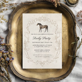 Elegant Classic Vintage Horse Race Derby Party Kaart