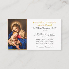 Elegant Classic Virgin Mary & Child Gold Church Visitekaartje