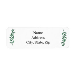 Elegant Classic Waterverf Green Leaves Address Etiket