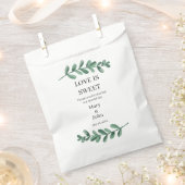 Elegant Classic Waterverf Green Leaves Bedankzakje (Geknipt)