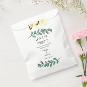 Elegant Classic Waterverf Green Leaves Bedankzakje (Gezegeld)