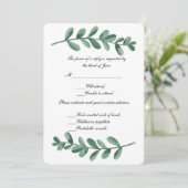 Elegant Classic Waterverf Green Leaves Response Kaart (Staand voorkant)