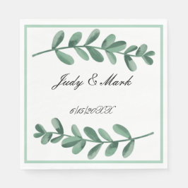 Elegant Classic Waterverf Green Leaves Servet