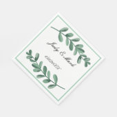 Elegant Classic Waterverf Green Leaves Servet (Hoek)