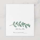 Elegant Classic Waterverf Green Leaves Table Plaatskaartje (Buitenkant ongevouwen)
