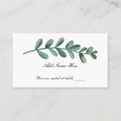 Elegant Classic Waterverf Green Leaves Table Plaatskaartje (Voorkant)