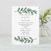 Elegant Classic Waterverf Green Leaves Uitnodiging (Staand voorkant)