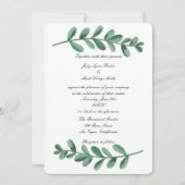 Elegant Classic Waterverf Green Leaves Uitnodiging (Voorkant)