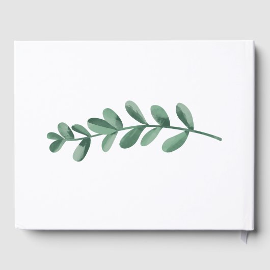 Elegant Classic Waterverf Green Leaves Wedding Gastenboek (Achterkant)