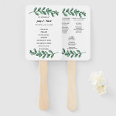 Elegant Classic Waterverf Green Leaves Wedding Handwaaier (Voorkant en achterkant)