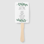 Elegant Classic Waterverf Green Leaves Wedding Handwaaier (Voorkant)