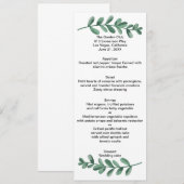 Elegant Classic Waterverf Green Leaves Wedding Menu (Voorkant / Achterkant)