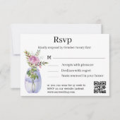 Elegant Classic waterverf Roze Bloemen bruiloft RSVP Kaartje (Voorkant)