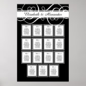 Elegant Classic Wedding 15 Table Seating Chart Poster (Voorkant)