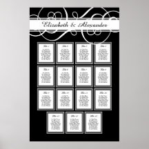 Elegant Classic Wedding 15 Table Seating Chart