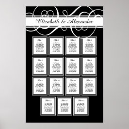 Elegant Classic Wedding 15 Table Seating Chart Poster