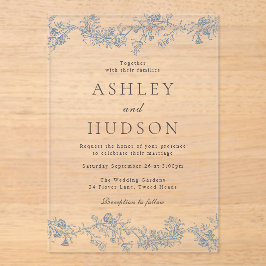  Elegant Classic Wedding Acryl Uitnodigingen