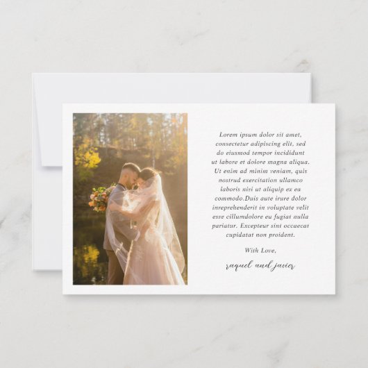 Elegant Classic Wedding Bedankkaart (Achterkant)