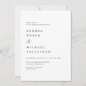 Elegant Classic Wedding Black White Simple Modern Kaart (Voorkant)